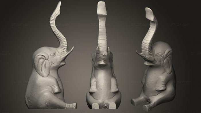 Animal figurines (Two Brass Elephants, STKJ_1589) 3D models for cnc